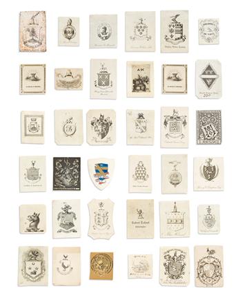 (BOOKPLATES.) Collection of approximately 1,000 eighteenth to twentieth century bookplates, ownership labels, booksellers tickets, etc